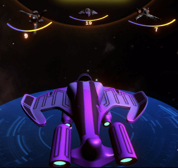 Spaceship battle from play-to-earn game Operation Dawn
