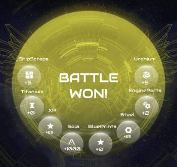 Battle victory screen from play-to-earn game Operation Dawn